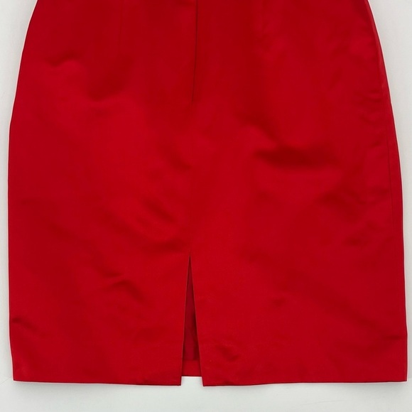 Louis Féraud 100% Silk Red Pencil Skirt - Made In Germany - Picture 4 of 9
